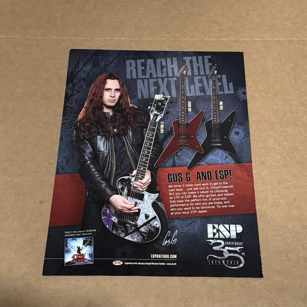 GUS G of FIREWIND - ESP Guitars - 2010 Print Advertisement